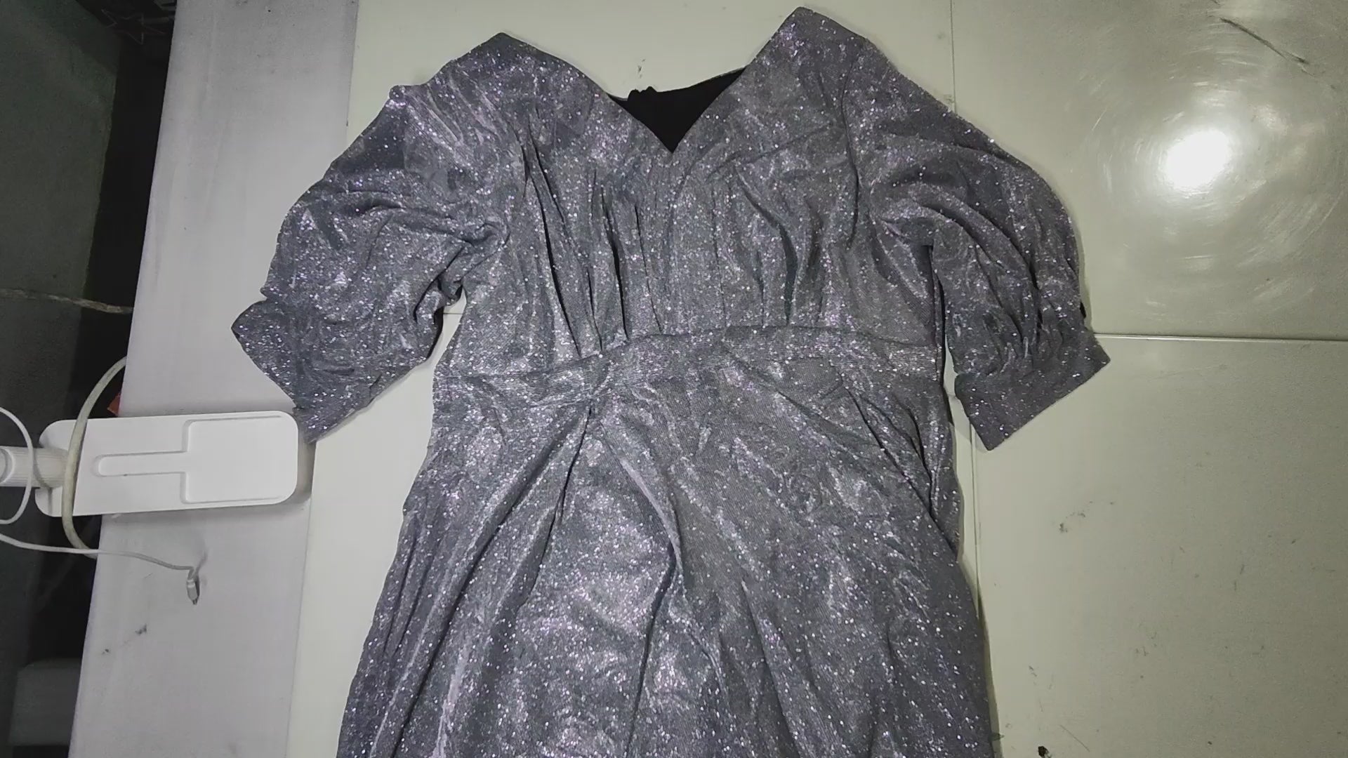 [821]GM   2025 New Premium Luxury Silver Evening Gown for Women - Plus Size Hostess Dress with Stunning Design and High-end Feel