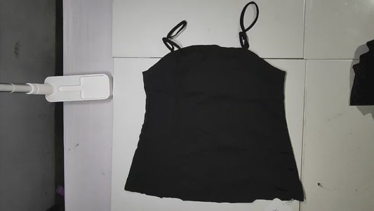 [238]NM Plus size women's black strapless camisole, summer new arrival, plus size women's belted outerwear inner top, stylish top