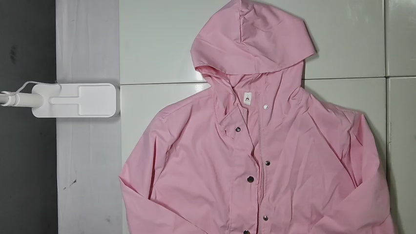 [666]GM  Women's 2024 New Short-Length Military-Style Hooded Jacket for Petite Figures, Slimming Spring-Autumn Fashionable Loose Fit Top