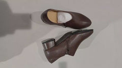 [610]G    WENQIU~3.5cm pointed toe chunky heel women's incredibly soft sheepskin mid-heel shallow vamp comfortable side zipper small leather shoes