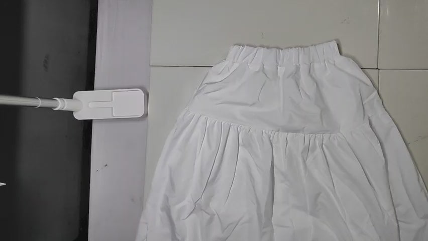 [081]GM   Elegant High-Waisted Mid-Length Lace Trim White Skirt, Spring/Summer 2025 New Collection from Dongdaemun, South Korea