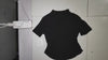 [916]MS Women's Summer New Arrival Slimming Zipper Collar Short-Sleeve T-Shirt Asymmetrical Inner Top Short Crop Top