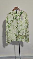 [386] [Carnival Price] Women's Floral Silk Shirt 2025 Spring New Ruffle Trim French Chic Elegant Top Premium Mulberry Silk Blouse