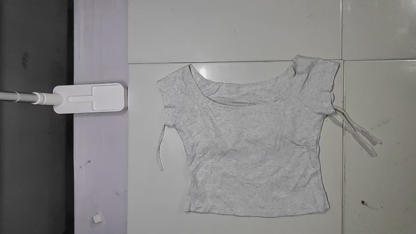 [182]GM   Korean Style is Back with a Cute and Sweet Vibe! Bow Design Front-Shoulder Top, Summer Waist-Cinching Slimming Short T-Shirt with Built-In Padding