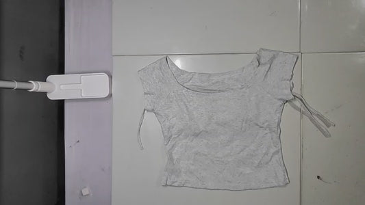 [182]GM   Korean Style is Back with a Cute and Sweet Vibe! Bow Design Front-Shoulder Top, Summer Waist-Cinching Slimming Short T-Shirt with Built-In Padding