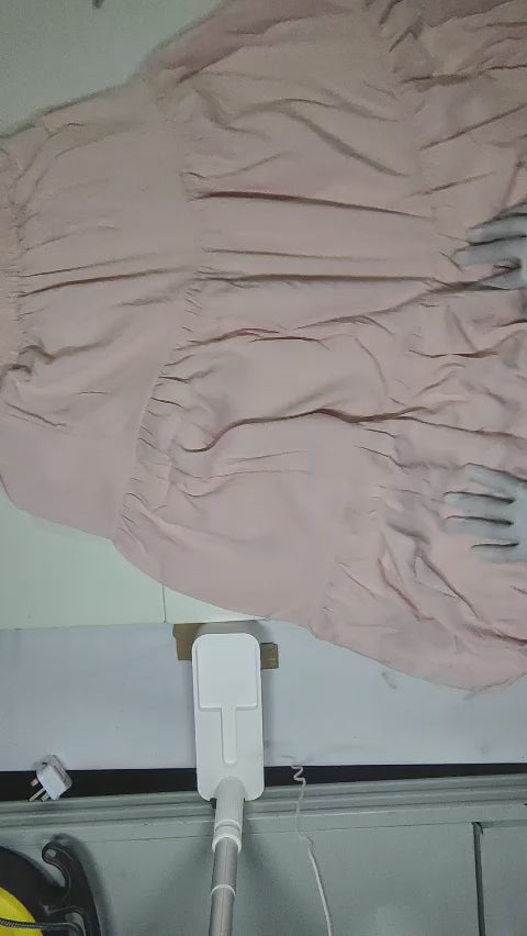 [823]NM Women's Spring 2025 New Pink Patchwork A-Line Skirt, Elegant and Gentle Style Long Skirt