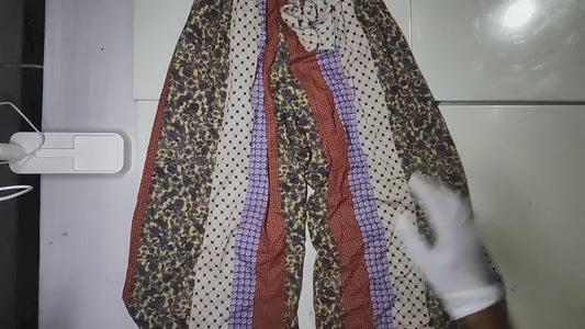 [090]GM  Summer Ethnic Style Chiffon Wide-Leg Pants Women's Lightweight Slit Long Pants Xishuangbanna Travel Outfit Beach Vacation