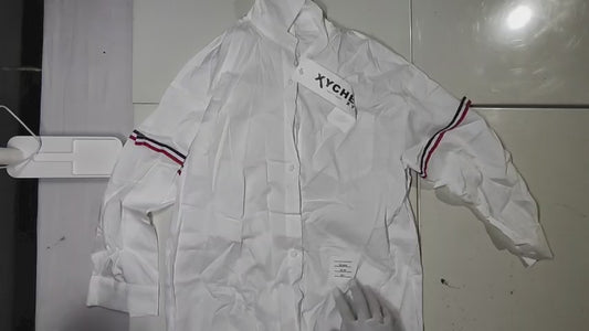 [412]GM  Classic Style Striped Shirt for Couples - Red, White, and Blue - Trust Me, Buy It 8420