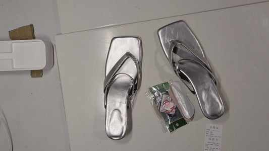 [562]NM Women's Large Size Wedge Heel Sandals, Size 41-43 and 40, Summer Outdoor Fashionable French Medium Heel Toe Clip Slippers, New Model