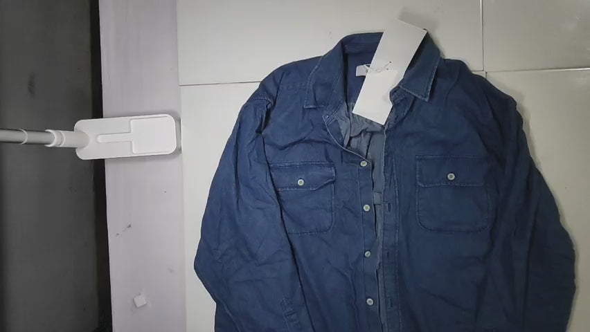 [781]MS Japanese-style Men's Long Sleeve Loose Fit Washed Denim Shirt Casual Jacket for Autumn