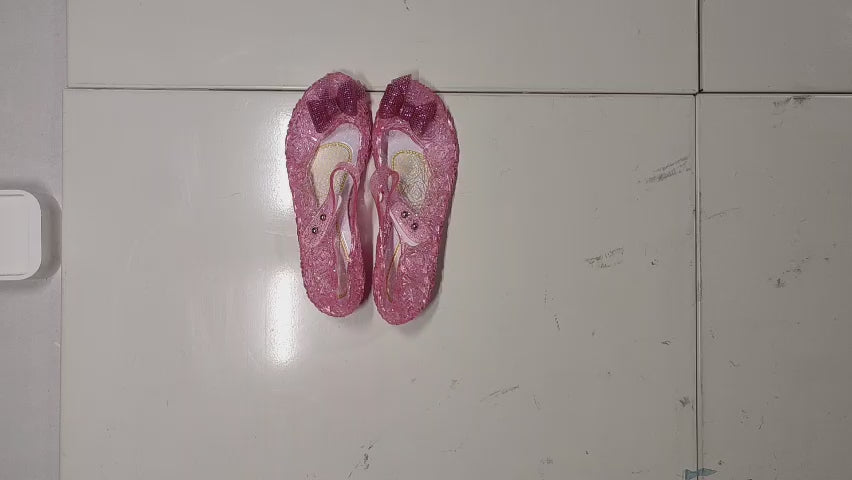 [455]MR 2024 New Trendy Girls' Jelly Sandals with Crystal and Plastic Bow - Princess Shoes for Summer Children