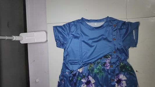 [925]MS High-end floral dress 2025 Summer New Arrival retro print plus-size slimming and body-concealing loose casual A-line dress