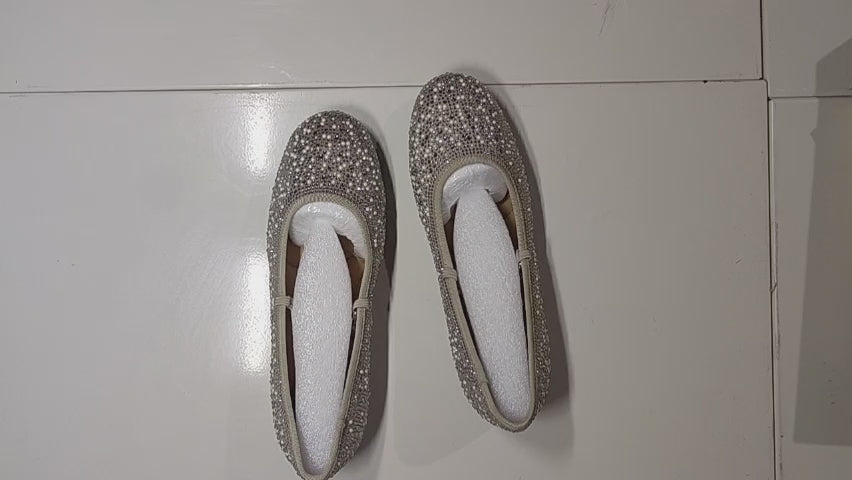 [342]GS     Europe Station 2024 Spring and Summer New Flat Crystal Rhinestone Pearl Wedding Shoes Women's Shoes Factory Price