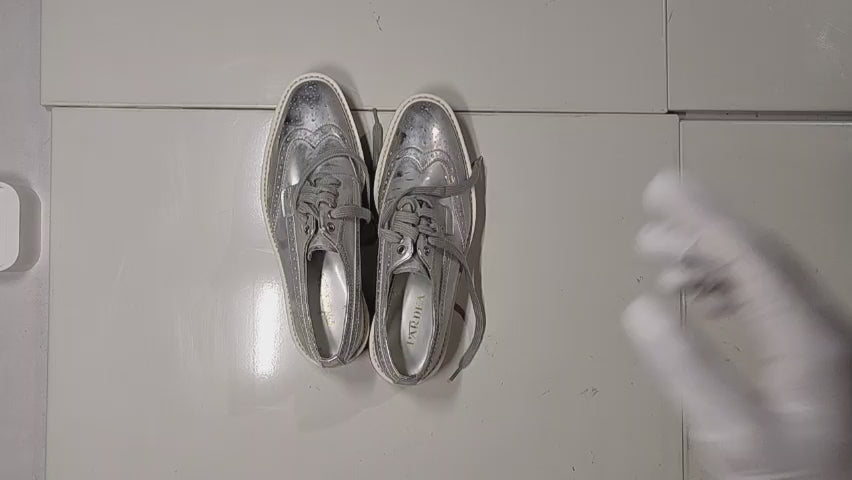 [723]NM 36 Size Embossed Cow Leather Genuine Leather Color-Blocked Wobble Sole English Women's Brogue Deep Toe Sneakers D113-3