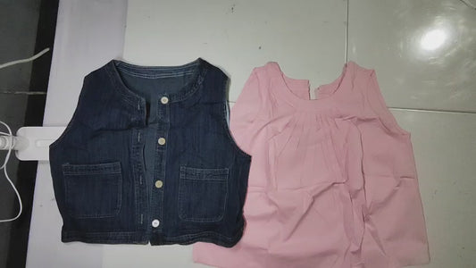[394]NM kk¡¤studio Curated Selection~Retro Hong Kong Style Denim Vest Sweater Stylish Layering Sleeveless Jacket