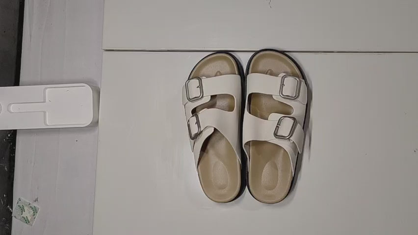 [472]NM Women's 2024 New Summer Thick Sole Birkenstock Style Casual Single Strap Sandals for Outfit with Dresses, Birkenstock Beach Shoes