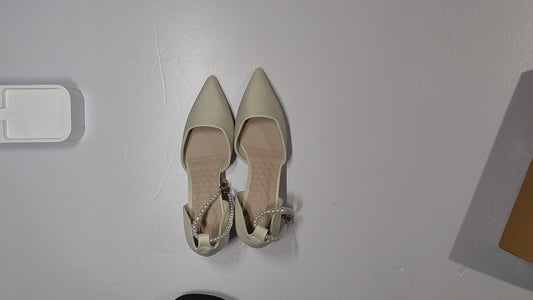 [188]NM Unique Design Medium Thick Heel French Wedding Shoes Pointed Toe Sandals for Bridesmaid Elegant Evening Shoes Comfortable to Wear