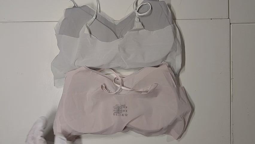 [811]GS    Wire-Free Seamless Ice Silk Bra for Women, Lightweight and Breathable, Push-Up and Side Bust Control, Removable Padding, Beautiful Back Design