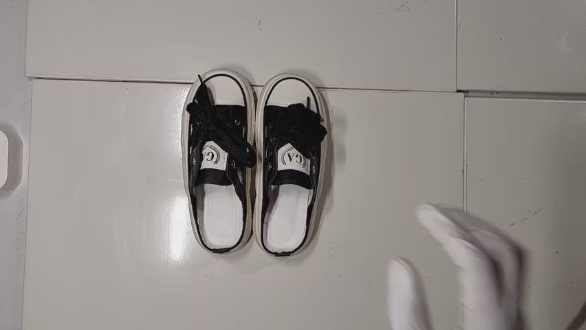 [668]NM Hongqing Bestseller Genuine Leather Semi-Sandals Women's 2024 New Model Outdoor Thick Soles Slip-On Enclosed Toe Cooling Slippers Influencer Style