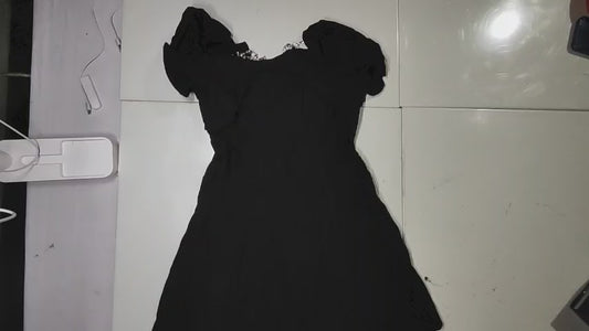 [930]MS Black Dress Summer 2024 New Hepburn Style Little Black Dress Off-the-Shoulder Strapless Dress Design Tailored Waist Dress