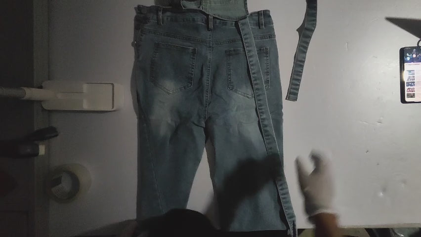 [213]GM  Spring and Summer 2025 Retro High-Waisted Ripped Slim Flare Jeans Unique Fashion Casual Slimming Flared Overalls