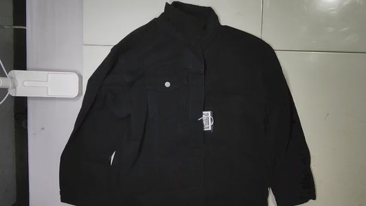 [747]MM  Men's Spring and Autumn Japanese Style Black Denim Jacket Trendy Brand Loose Vintage Cool Workwear Jacket