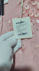 [035]G   ORG Pink French Casual Elegant Sequins Long Sleeve Sun Protection Cardigan Top Spring/Summer 2025
