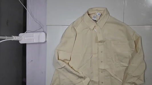 [491]NM VNOOK Solid Color Simple Stand-up Collar Women's Spring and Summer 2025 New Arrival Casual Long Sleeve Shirt with Large Pockets and Drape