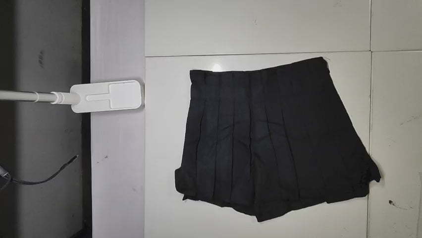 [853]GM   Stylish Women's Summer Black High-Waisted Slimming Pleated A-Line Skirt for Petite Women Anti-Slip Half Skirt