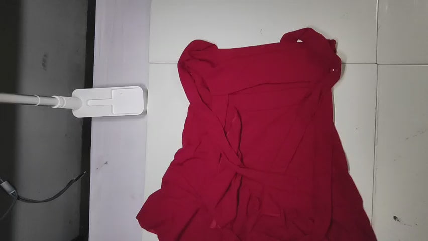 [982]GM     New Ruffled Red Strapless Dress for Petite Women - Summer Pure and Sexy Slimming Short Skirt