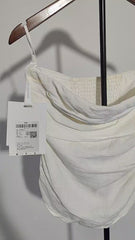 [087]N  COUNTONME French Romance 100% Linen Pleated Design Bodice