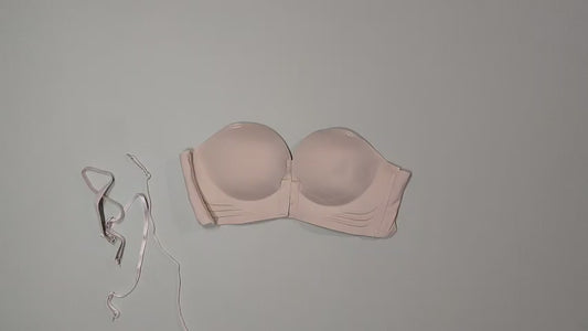 [452]NM  Shoulderless Thick Cups Push-Up Non-Slip 6cm Front Closure Bodysuit for Small Bust
