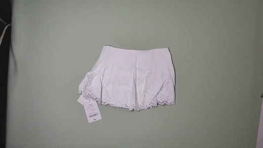 [233]GS Weekendhub White Lace Skirt 2025 New Collection A-line Skirt High-Waisted Short Skirt Korean-Style Skirt Designer Style