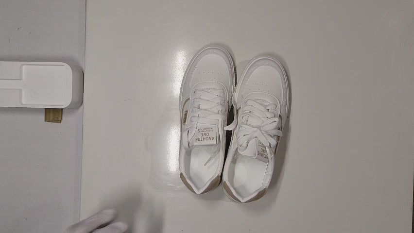 [896]NM [Promotional Price] Women's Genuine Leather White Sneakers 2025 Spring New Arrival Versatile Flat Lightweight Non-Slip Stylish Travel Sneakers Walking Shoes