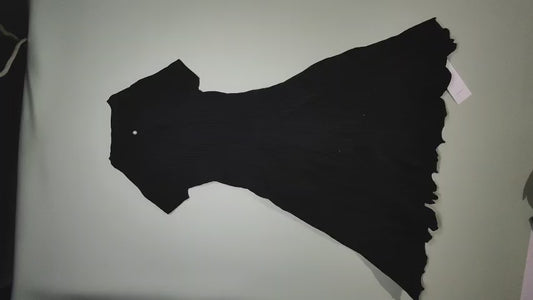 [434]NG Black Knit Dress with Shaped Waist - 2025 New Collection Slimming and Elegant Design