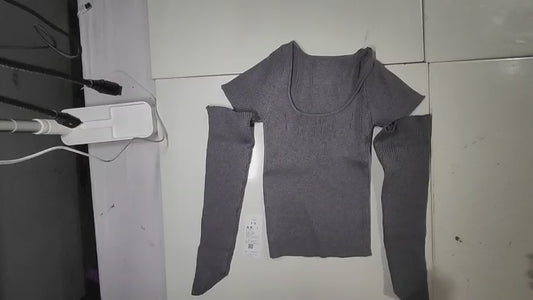 [321]GM  Women's Autumn/Winter New Collection Unique Long Sleeve Knit Top Sexy and Slimming Inner Wear