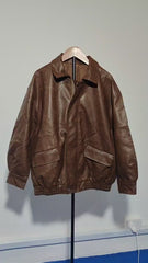 [888]M Women's Retro PU Leather Jacket 2025 Spring and Autumn New Collection Korean Style High-End Eye-Catching Motorcycle Leather Jacket