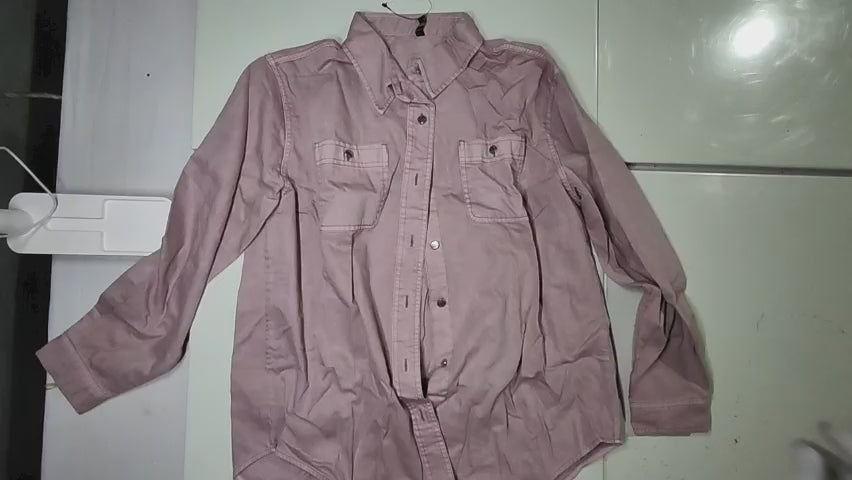 [132]GM  Counter goods, pink original order, imported nano-dyeing denim shirt, self-retained, 8468
