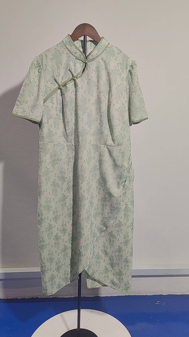 [850]M  PLUSMALL Yang Tianzhen Plus Size Women's Summer Retro New National Style Chinese-Style Modified Cheongsam Dress/Shirt