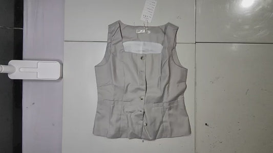 [032]GM Old Money Vintage Gray Women's Spring/Summer Short Jacket - High-End Open Cardigan Vest