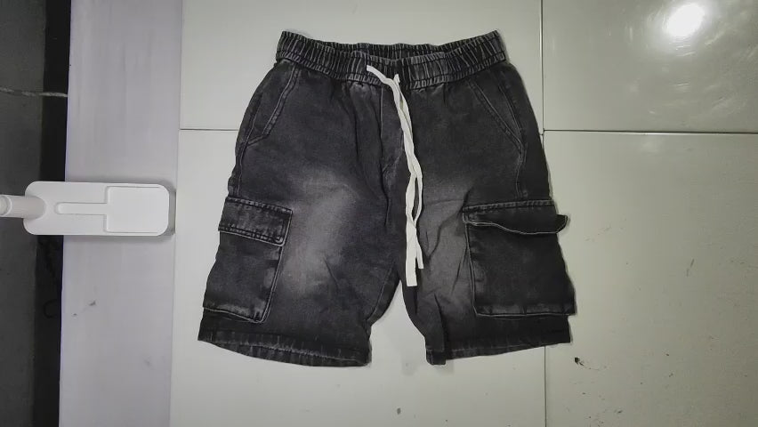 [202]MM Men's Summer New Workwear Denim Shorts American Style Five-Quarter Shorts Lightweight Casual Loose Fit Straight Leg Pants for Men