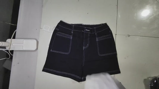 [637]GM   Women's Plus Size Curvy Short Stature Spring and Summer 2025 Loose Wide Leg Pants Denim Shorts Elastic Waist Harem Pants