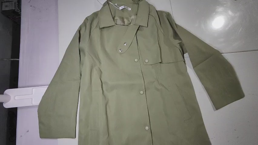 [847]MS Women's Trench Coats Spring Autumn Winter 2025 New Arrival Trendy Stylish Petite Women High-End Mid-Length Outerwear Coat