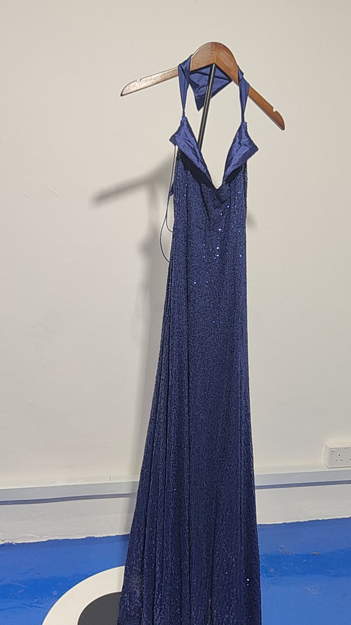 [292]G   Now HunterGirl "Underwater Galaxy" Floor-Length Strapless Sequin Dress for Birthday Party, Graduation Evening Gown, and Coming-of-Age Ceremony