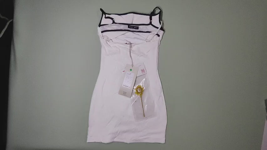 [514]GN  OAKMOO/ "Citrus Youthful" Sports Miu Style Inner Layer Pure and Tempting Strappy Waist-Tightening Slimming Long Dress