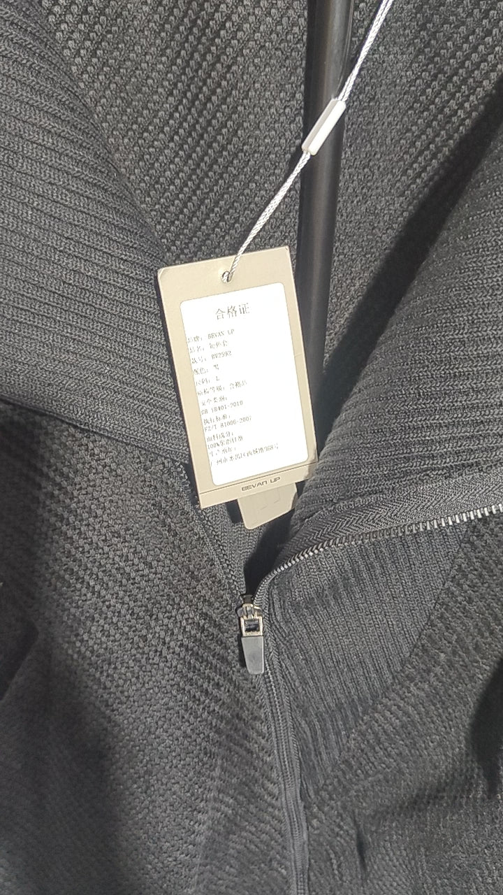 [126]G   BEVAN UP|Bias cut*High stand-up collar textured short jacket