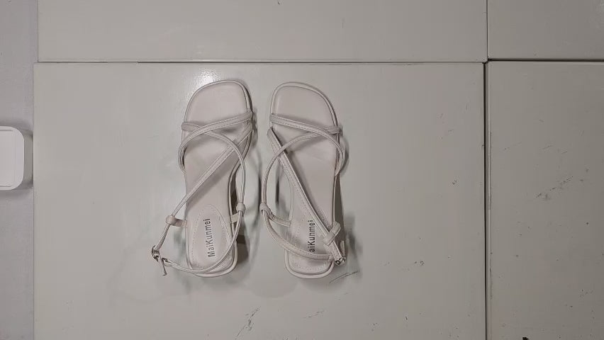 [128]JR This Year's New 2025 Summer French Roman Style Thick Heel High Heel Fairy Style French Niche with Skirt Sandals for Women