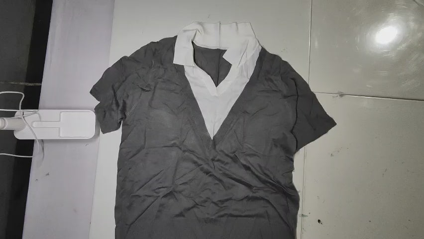 [894]MS Women's 2025 Summer New Large Size Short-Sleeve T-Shirts Two-Piece Tops Fashionable Stylish Ice Silk Knitted Sweaters