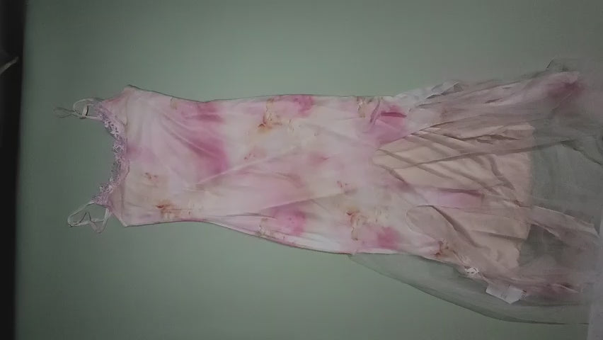[537]GM    French Pink Floral Print Netting Halter Dress for Women, Summer Beach Vacation Body-Hugging Pencil Fit Mermaid Dress