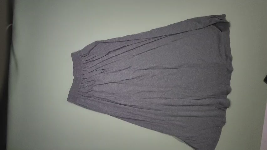 [683]MM  French Effortless Style Gray Asymmetrical V-Neck T-Shirt Dress Set for Spring 2025 Two-Piece Set
